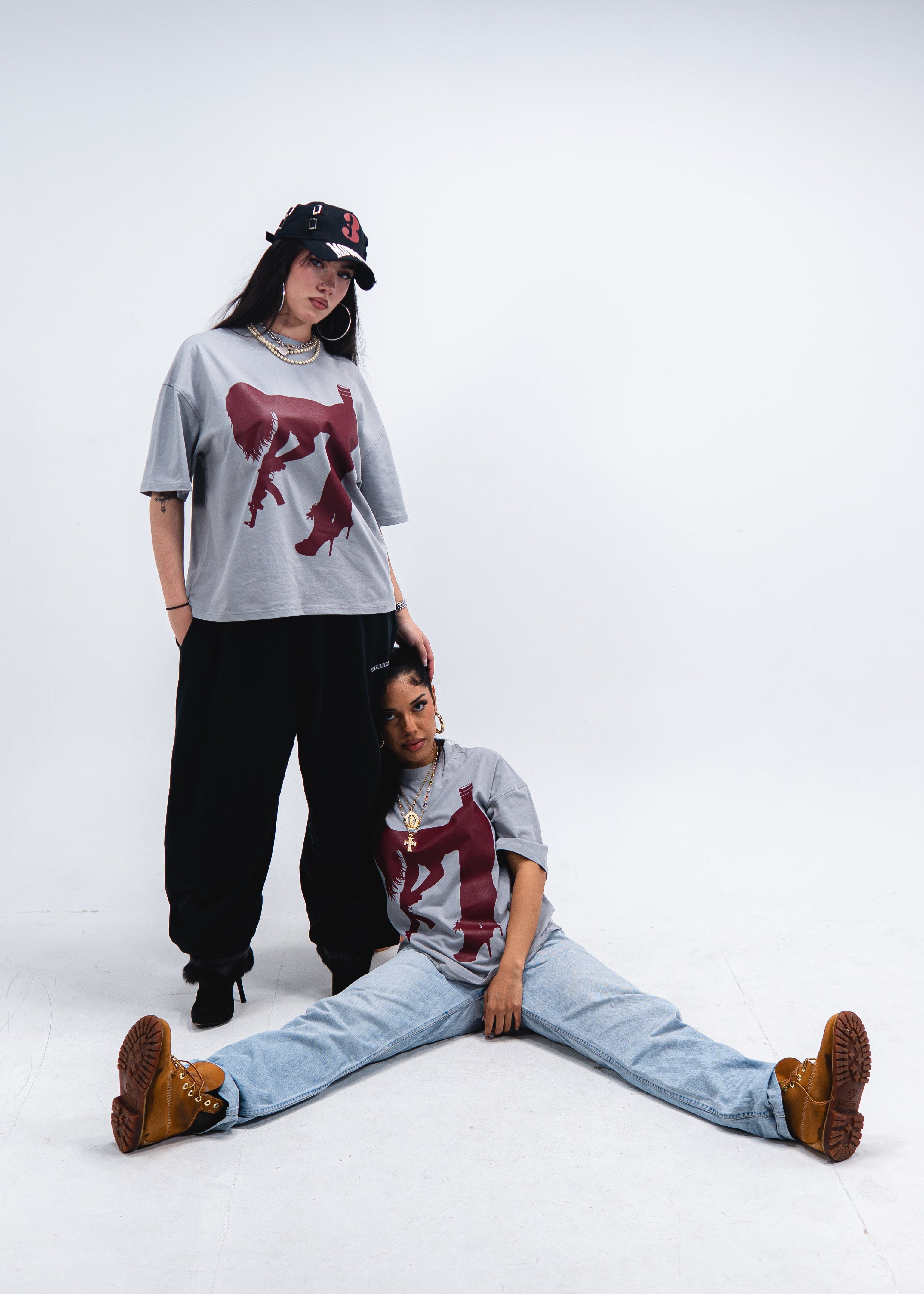 Burgundy Logo Grey T-Shirt