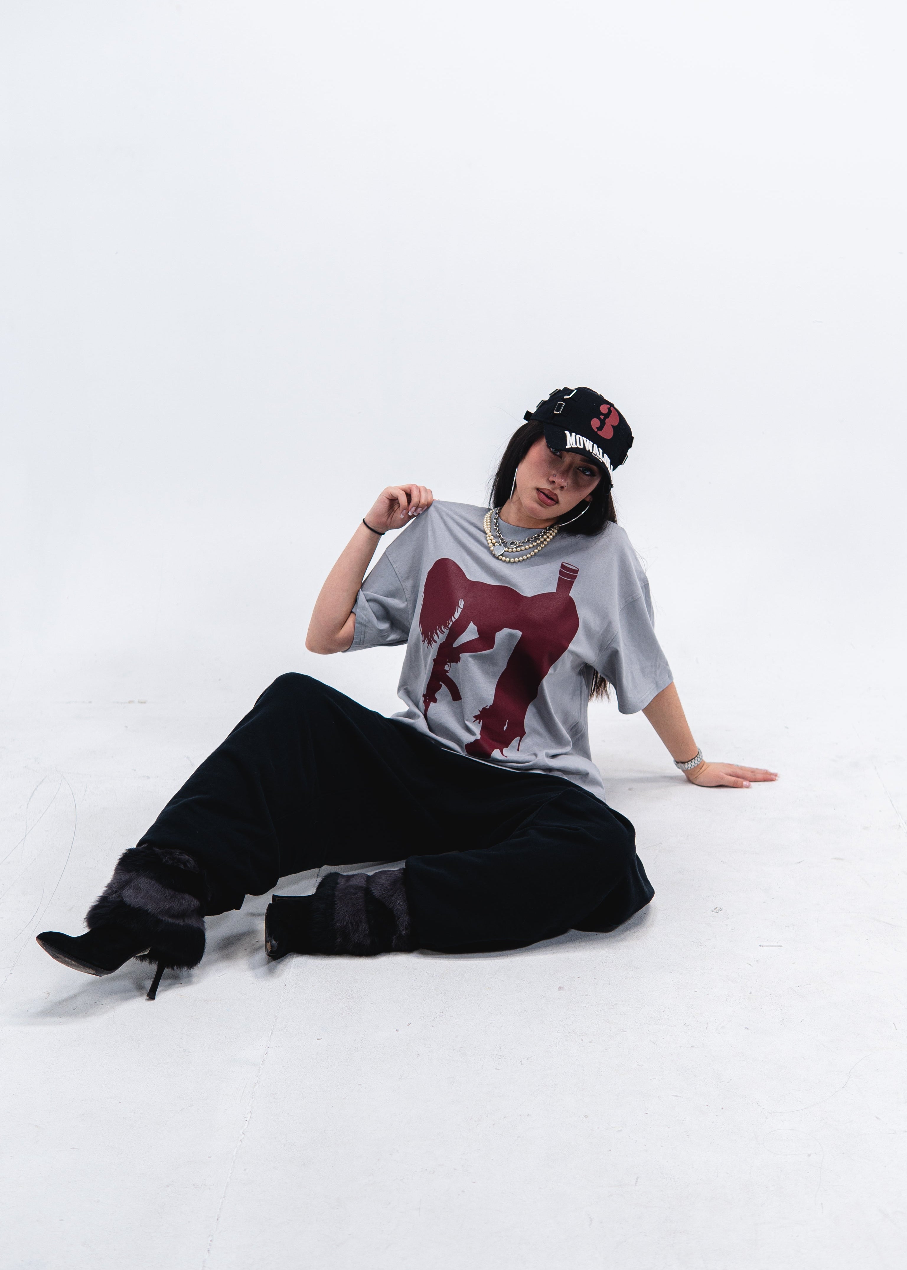 Burgundy Logo Grey T-Shirt