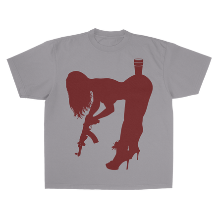 Burgundy Logo Grey T-Shirt