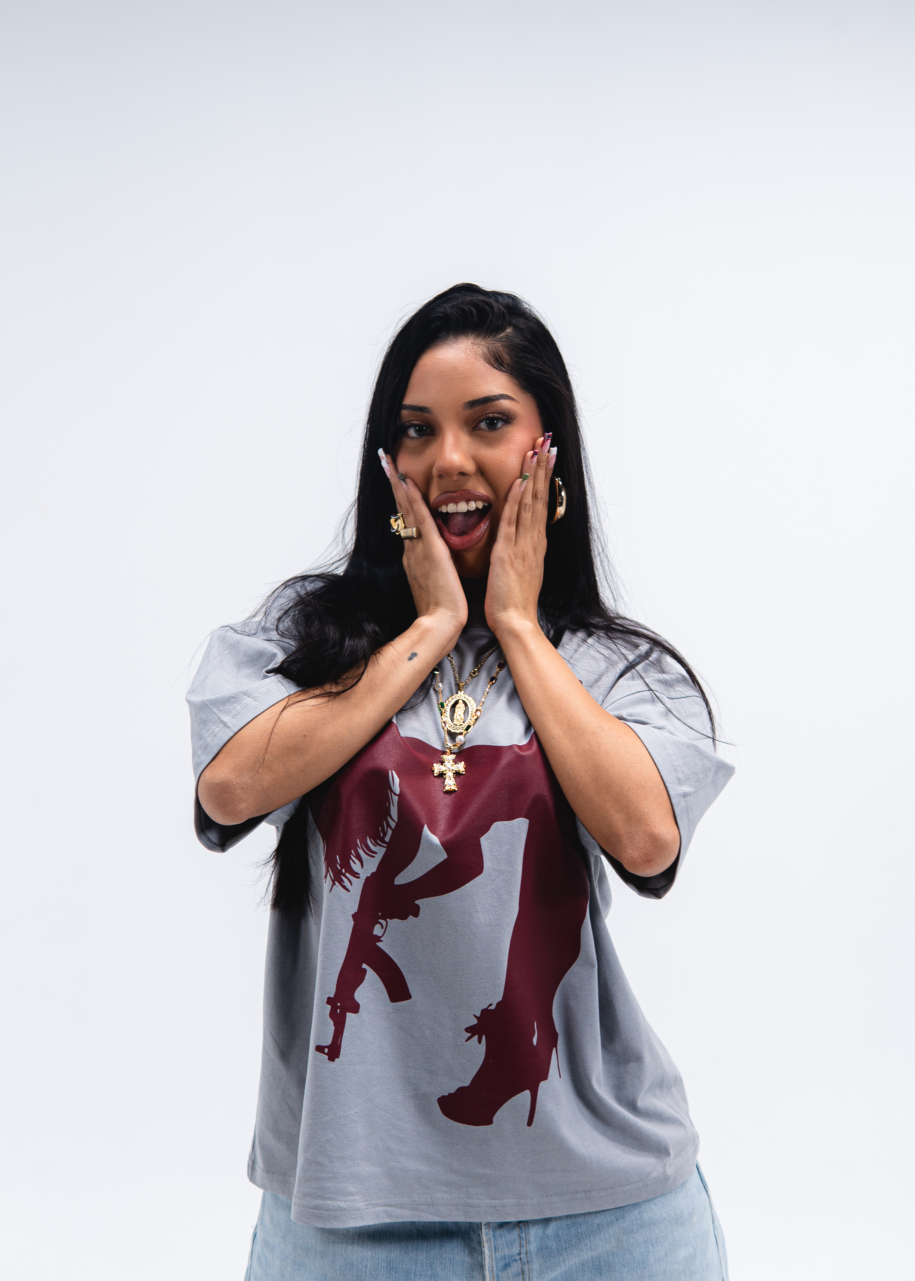 Burgundy Logo Grey T-Shirt